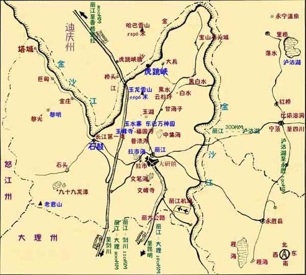 丽江旅游景点分布图