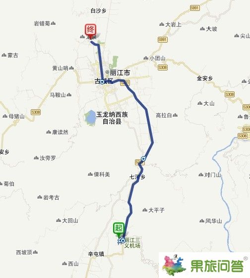 丽江三义机场到束河古镇怎么走,有多远?