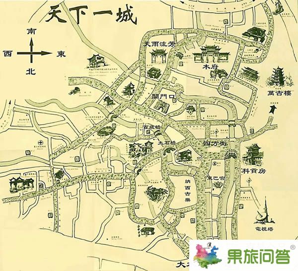 云南丽江古城地图